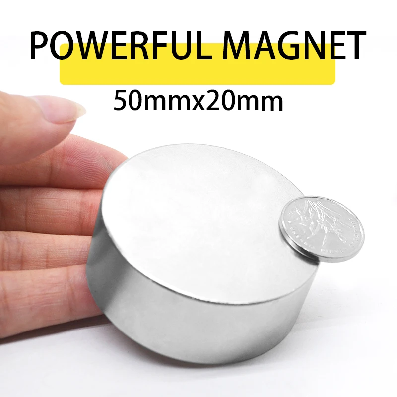 

1PC 50x20mm Neodymium Magnet 50mm x 20mm N35 NdFeB Round Super Powerful Strong Permanent Magnetic imanes Disc