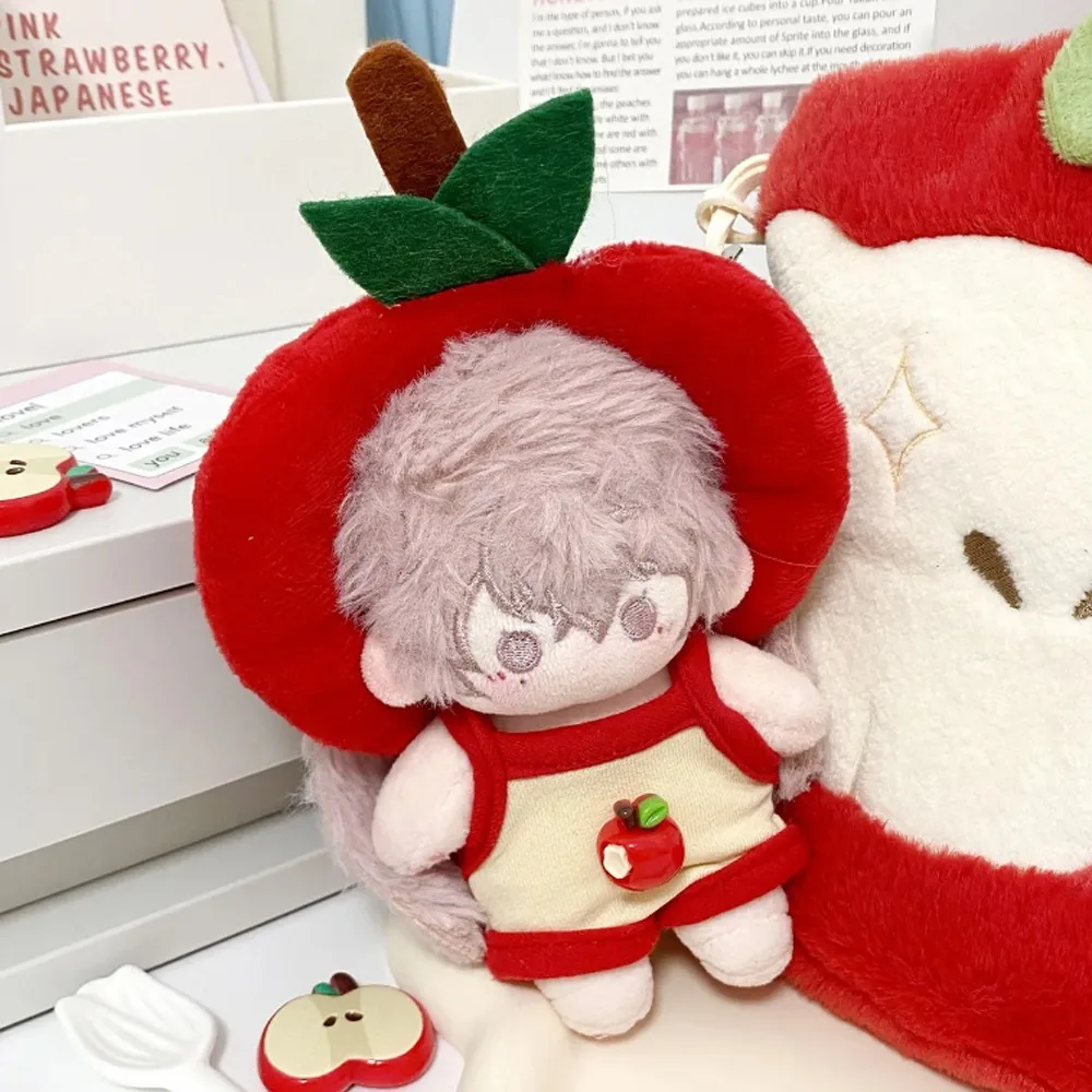 

1 set Cross-Dressing Tomato Skirt 20cm Cotton Clothes Red Set Fruit Hat Cotton 's Clothes Fashion Outfit Clothes 20cm Cotton