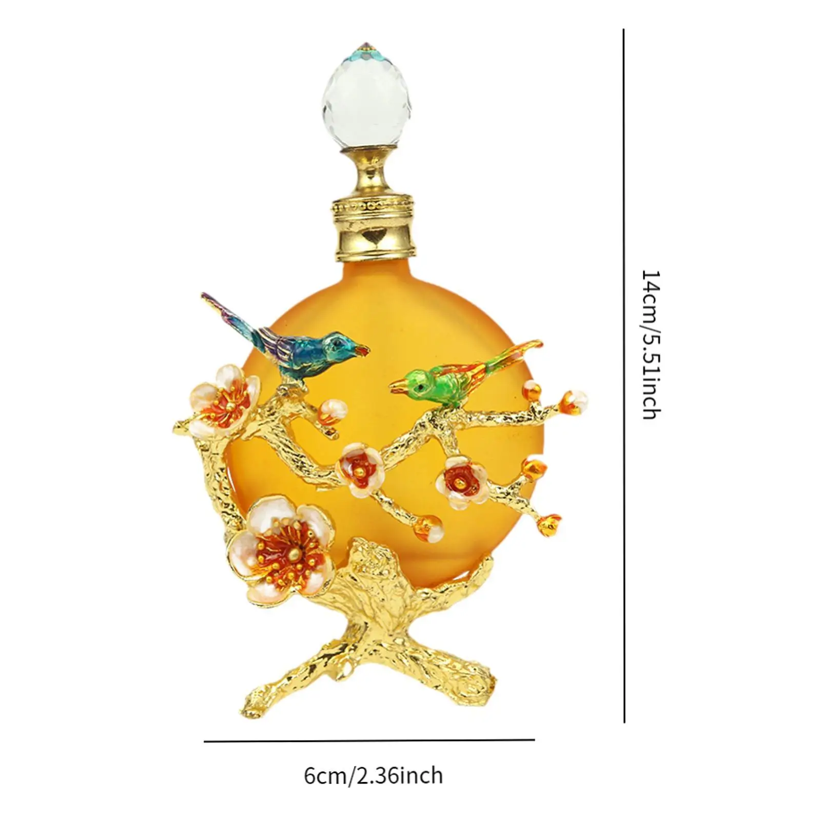 Bouteille de parfum en verre décoratif vintage avec motif de fleurs, bouteille d'huile essentielle, cadeau de vacances, 30 ml