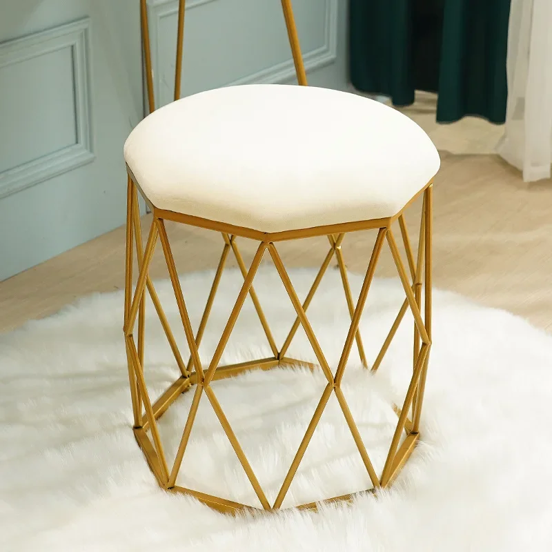 

Nordic Octagonal Dressing Stool - Velvet Chair for Bedroom ZM227