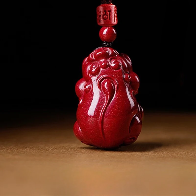 

Vermilion Pendant for Men and Women, Mythical Wild Animal, Chinese Zodiac, The Year of The Loong Necklace