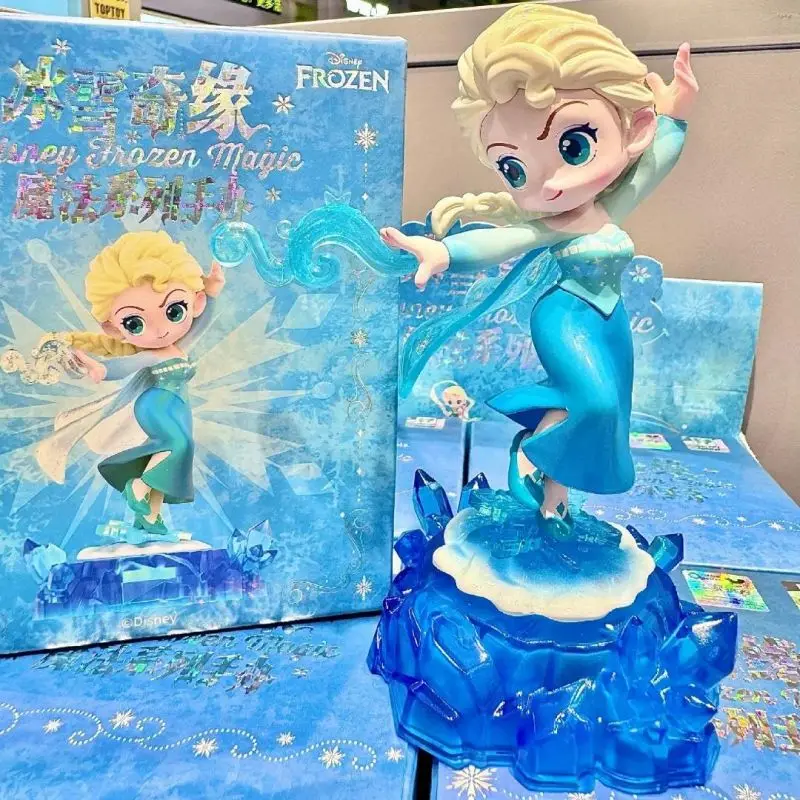 ชุดกล่องปริศนา Frozen จากดิสนีย์ชุดกล่องปริศนาแสนลึกลับตุ๊กตาขยับแขนขาได้น่ารักของสะสมตุ๊กตาแอนนาเอลซ่าของเล่นของตกแต่งของขวัญ