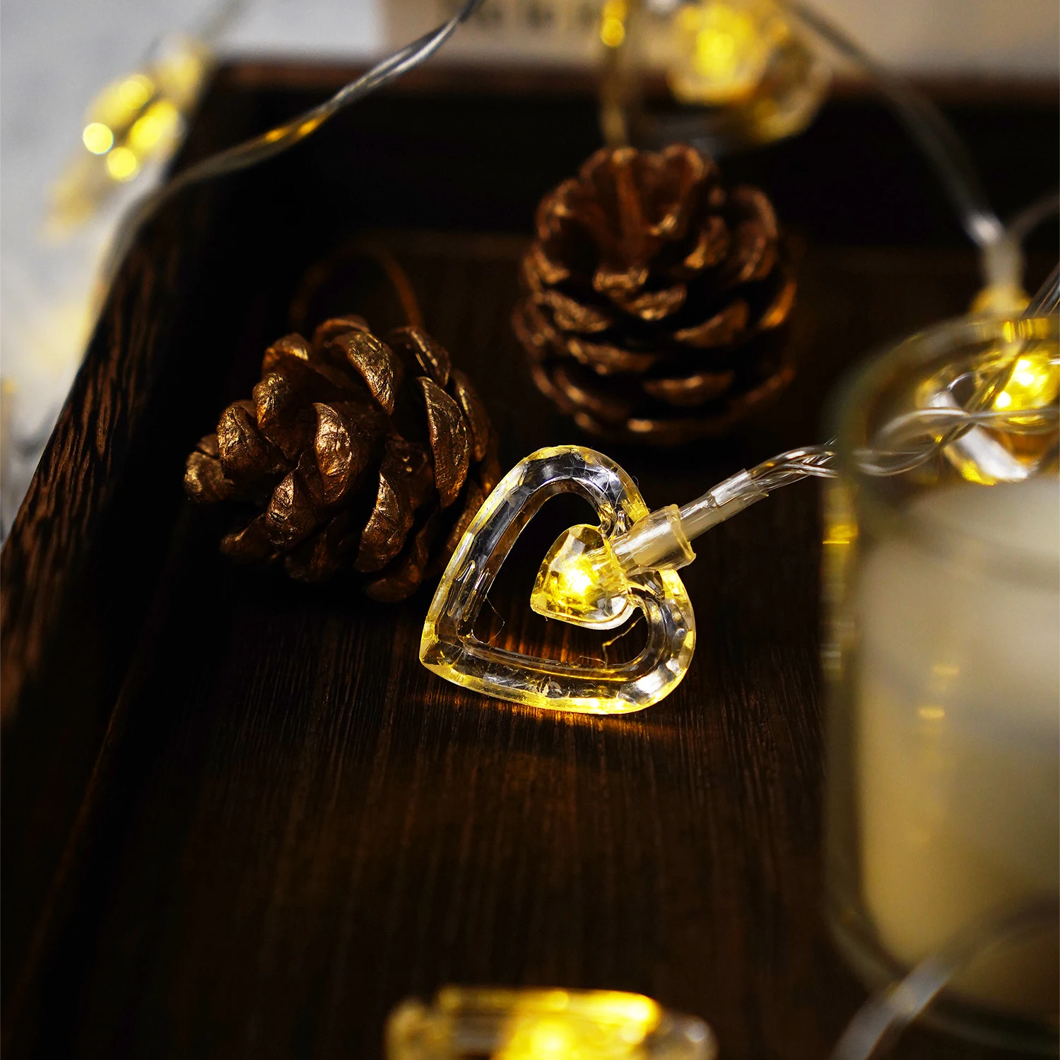 3m 20led Sweet Heart Light String Love Fairy String Lights Battery Powered For Wedding Valentine's Day Christmas Garland Decor