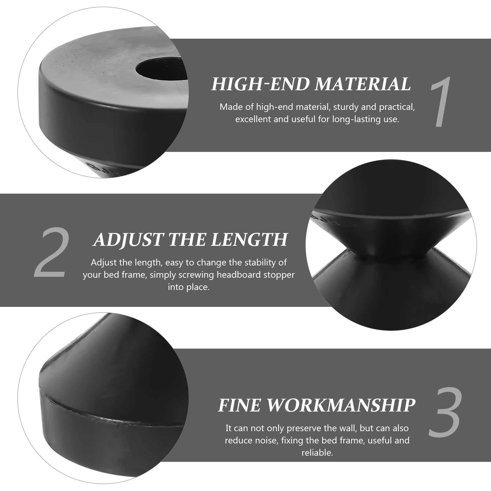 

Adjustable Bed Frame Stabilizer Anti Noise Double Stopper Threaded Headboard Fixer Furniture Protector Sturdy Practical Bedroom