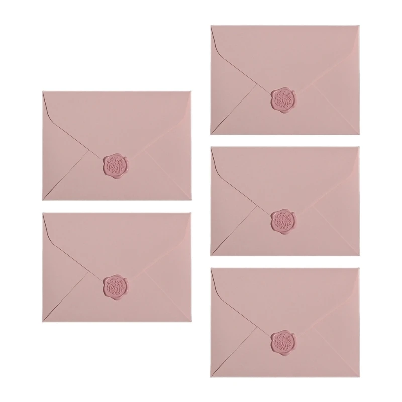 20CB 5 Pcs Paper Envelopes Simple Paper Envelopes Fashion Envelopes Gift Envelopes for Invitation Greeting Card Wedding Party