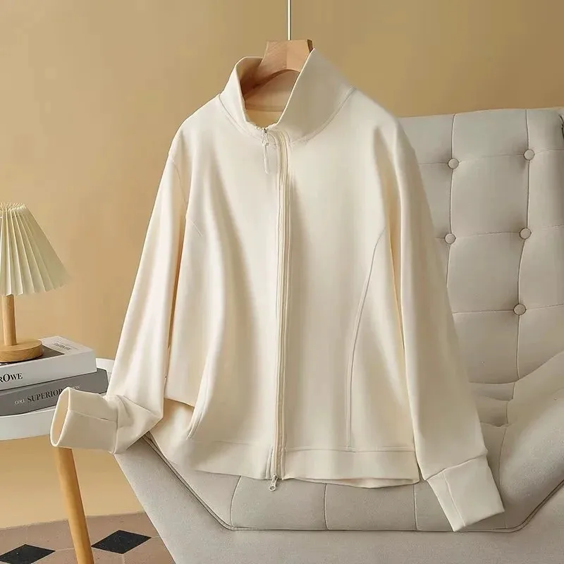 새로운 2025 숙녀 봄 가을 플러스 사이즈 여성용 탑 대형 긴 소매 오목 코트 3XL 4XL 5XL 6XL