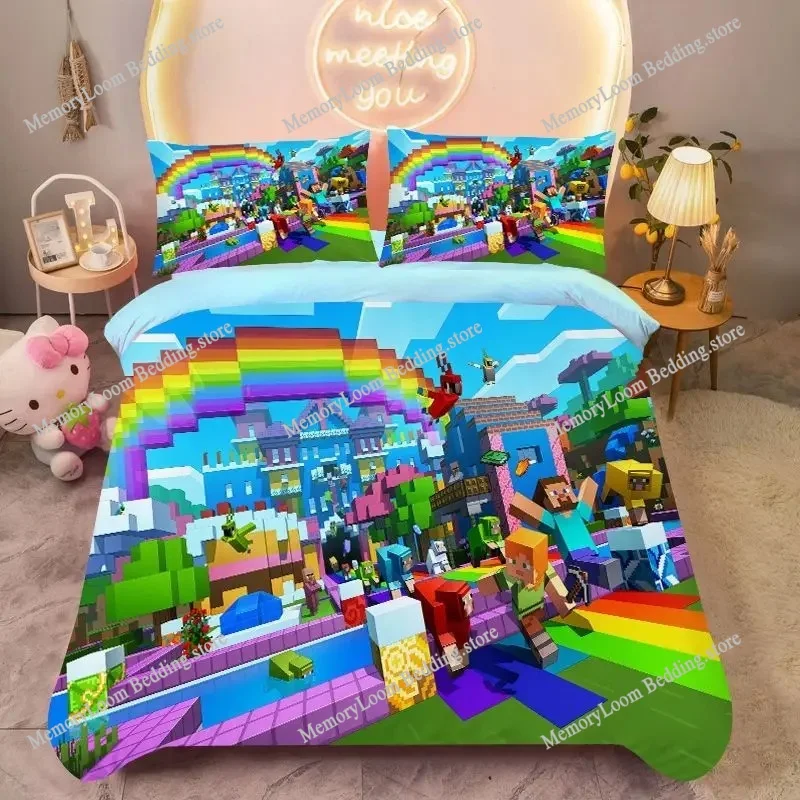 

Game Creeper Duvet Cover Pillowcase Bedding Set Adult Boy Girl Bedroom Decoration Children Gift Single Double Large Size Notch