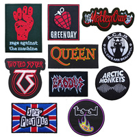 Music Embroidered Iron On Patch Band Appliques Rock Clothing  Sticker Badge Letters  Punk DJ  for Jacket Jeans DIY