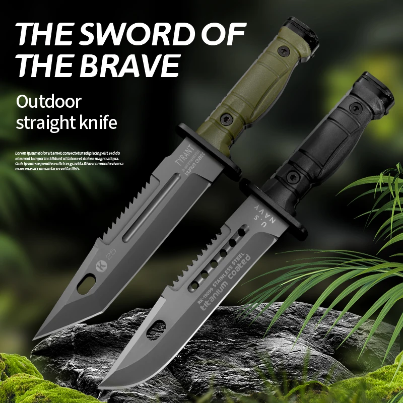 High Hardness Outdoor Survival Knife, Stainless Steel Multi-Purpose Tactical Knife With Scabbard, Edc Men\'s Pocket Knife