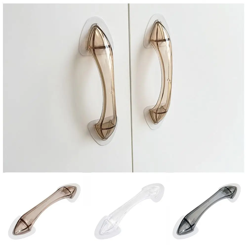 

Durable PS Door Handle PVC Adhesive Auxiliary Handles No Hole Punching Strong Pasting Pasting Door Pull Sliding Doors