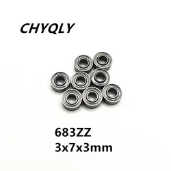 10Pcs 683ZZ L-730ZZ 3x7x3 mm Deep Groove Ball Bearing Miniature Bearing High Quality Advanced High Speed 683Z
