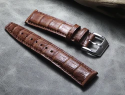 20mm 21mm 22mm Black Premium Strap Crocodile Skin Belt Genuine Leather Men's Replace Watchband for Portugues Pilot Wrist Bands