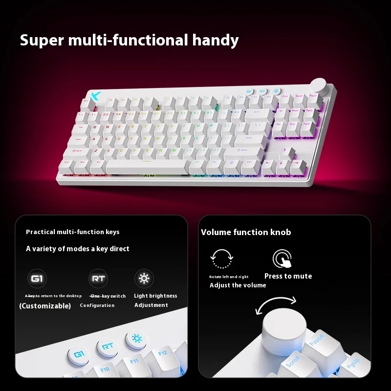 Mchose Mix87 Magnetic Swtich Keyboard Wired Gaming Keyboard 8K+256K Esport 0.08ms Low Latency E-Sports Custom Gamer Accessories