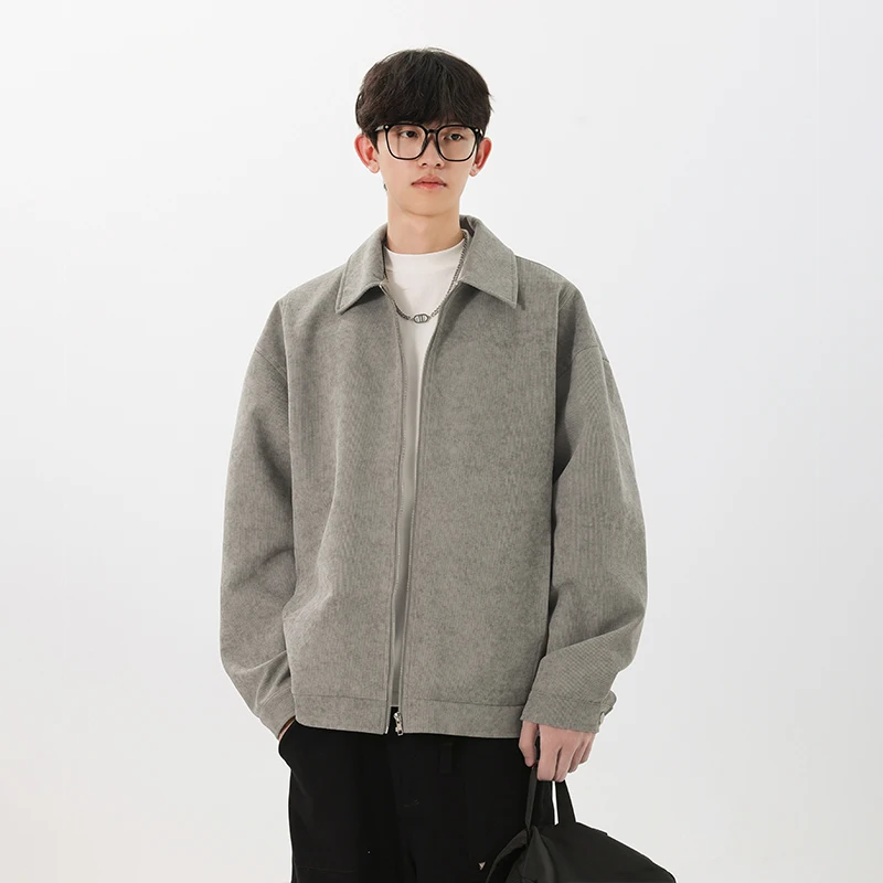 

Autumn New Men Women Streetwear Fashion Loose Casual Vintage Corduroy Short Bomber Cargo Jacket Unisex Coat Outerwear