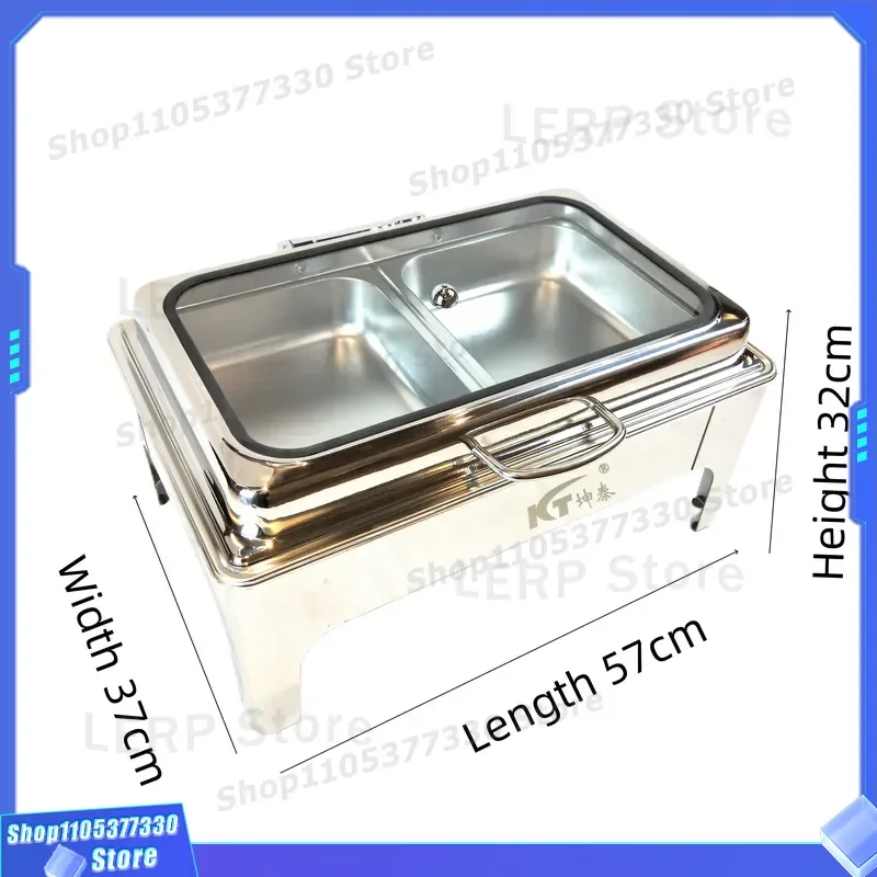 9L Gold Stainless Steel Hot Pot Heater Luxury Royal Dining Set Modern Fuel Power Food Warmer for Restaurant Supplies Inner