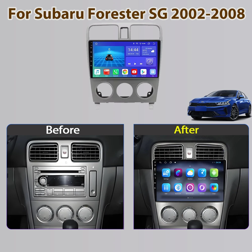Android Car Radio For Subaru Forester SG 2002-2008 GPS Navigation Multimedia Player Head Unit Wireless Carplay QLED Screen 2Din