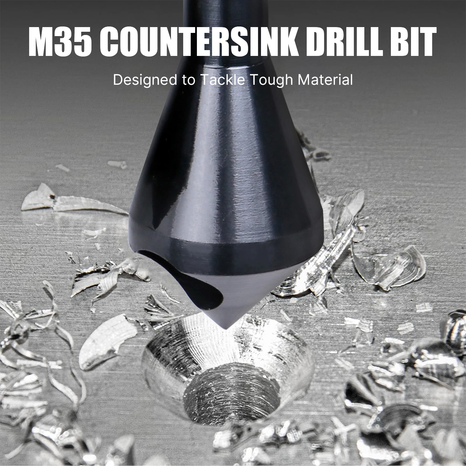 HEDA 1/4" Hex Shank HSS M35 Cobalt TiAlN Countersink Drill Bit 90 Degree Deburring Chamfering Hole Cutter For Stainless