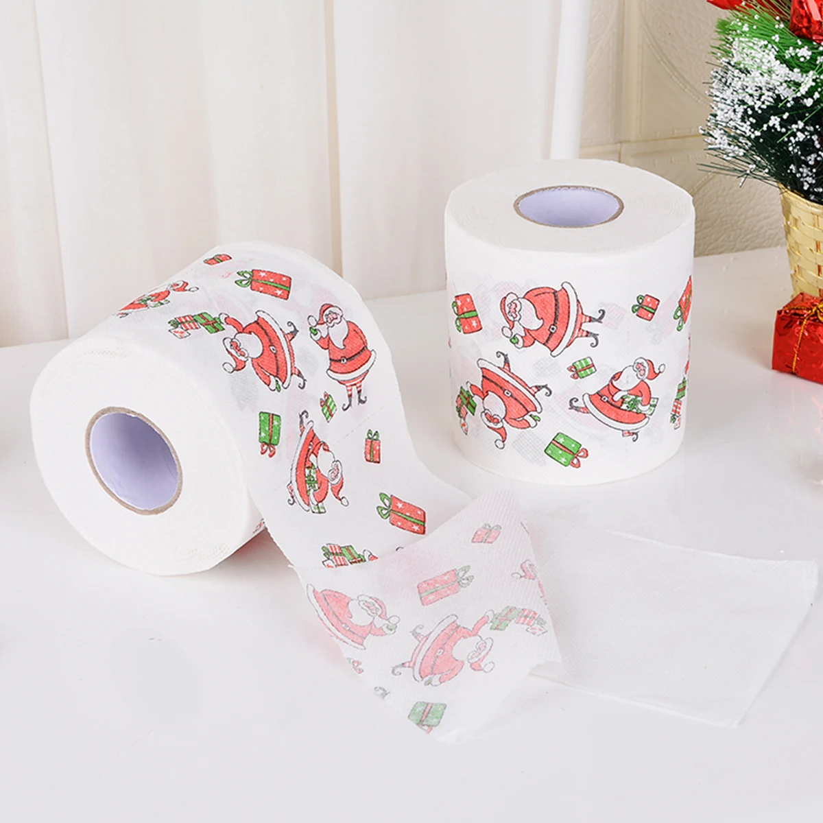 Christmas Toilet Paper Merry Christmas Decoration for Home 2024 Navidad Santa Xmas Decor Tissue Natal Noel Happy New Year 2025