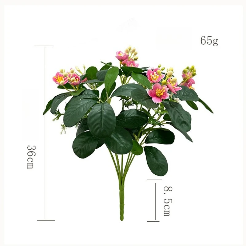 5 Stück Künstliche Blumen aus Seide, Jasminzweige, DIY Fotografie-Requisiten, Kunstblumen, Simulations-Jasminzweig, Gartendekoration – Detail 3