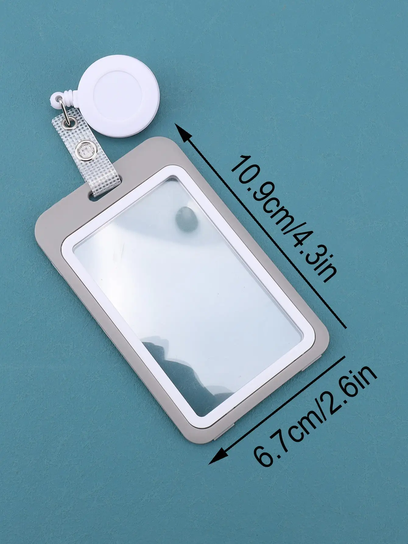 Einziehbares Ausweishalter-Lanyard, transparenter Kunststoff-Ausweishalter zum Ausweishalter für Büro, Arbeit, Ausweis, Schlüsselanhänger, Schulkarte – Detail 2