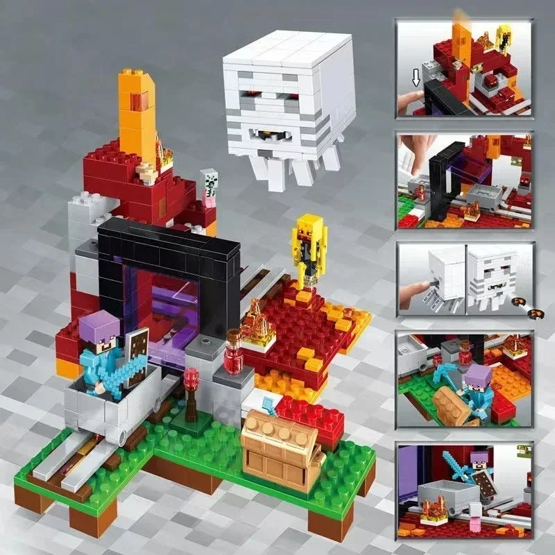 476pcs Nether Hell Portal Model Building Blocks Fit 21143 Bricks Toys for Children Birthday Christmas Gift