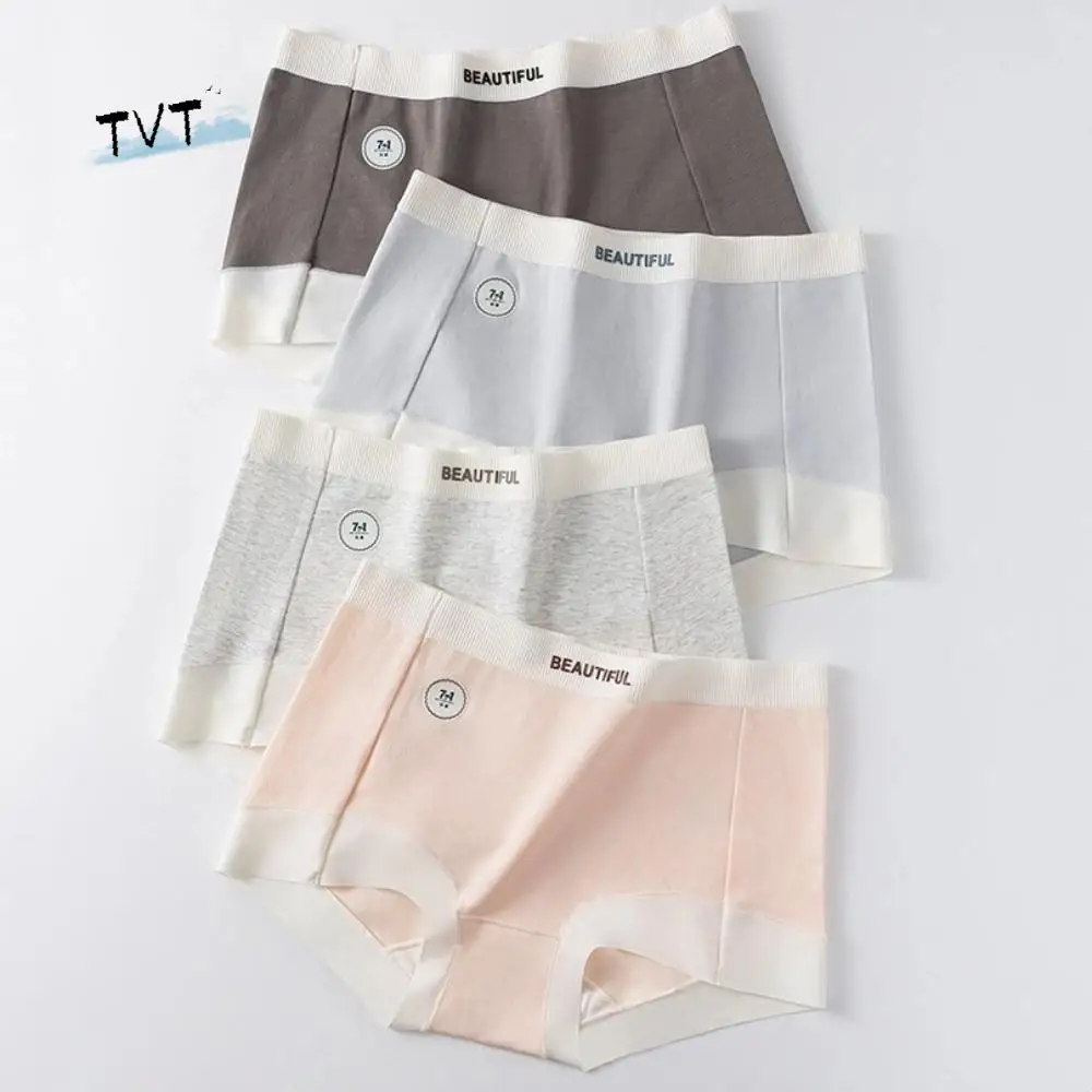 

English Letter Women Cotton Panties Cotton Crotch Mid Waist Shorts Cotton Briefs Underwear Female Lingerie Cotton Underpants