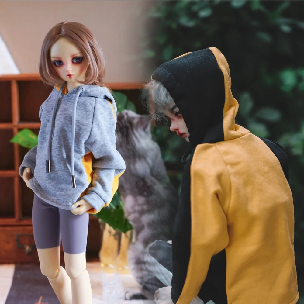 D04-B300 Children handmade toy BJD/SD doll clothes 1/3 1/4 mixed Color blocking hoodie 1pcs