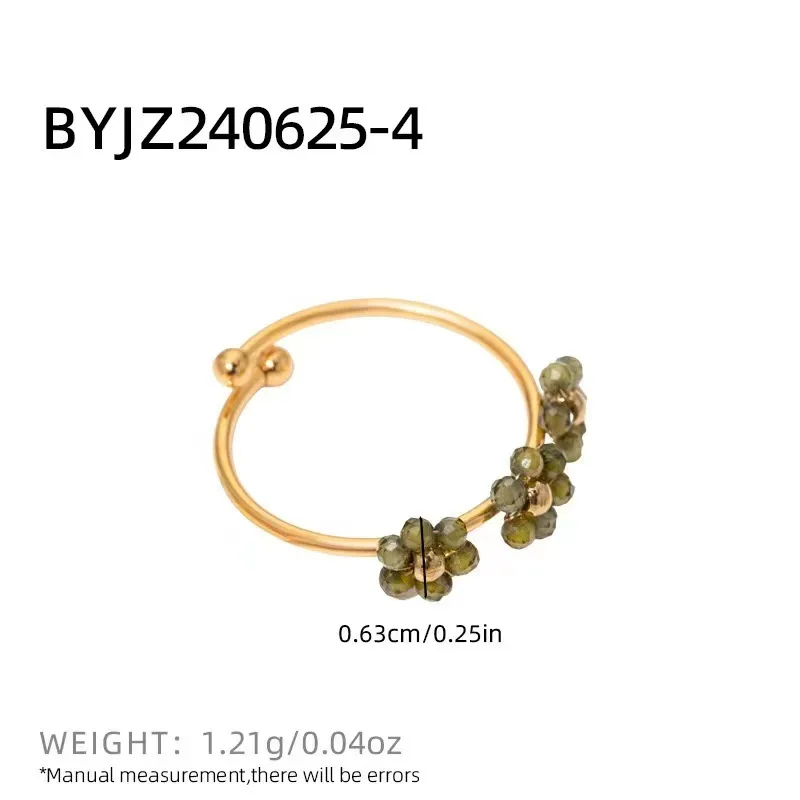 Cute Pink Zircon Flower Rings for Women Stainless Steel Jewelry Female Summer Accessories Open Adjustable Couple Rings Gift