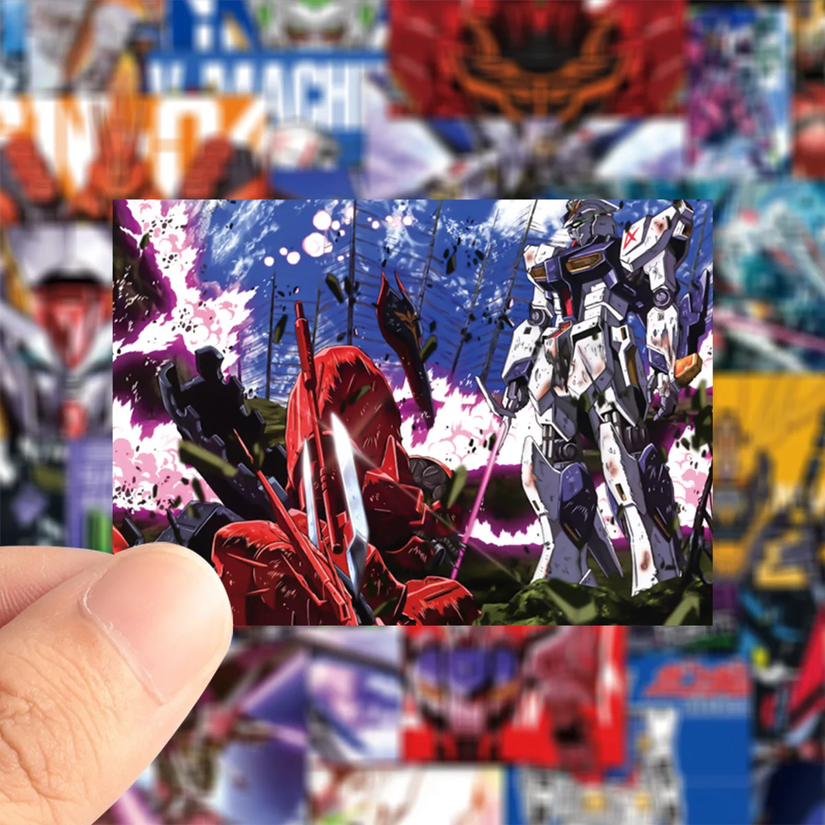 50pcs Hd Gundam Poster Graffiti Stickers Waterproof DIY Decals for Phone Laptop Ipad  Thermos Notebook Skateboard Luggage Decor