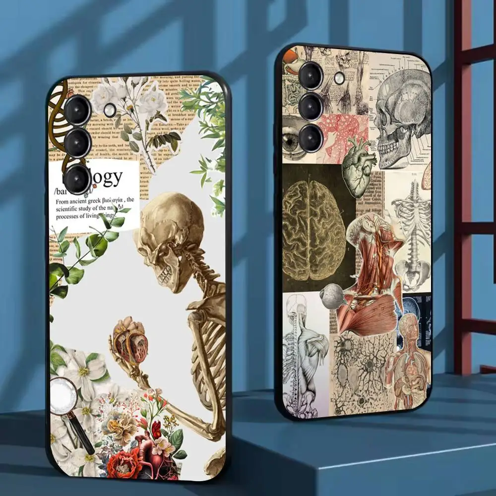 

Human Anatomy Medical Phone Case For Samsung Galaxy A73,72,51,53,52,71,22,5G,Note,J7,8,9 Soft Black Cover