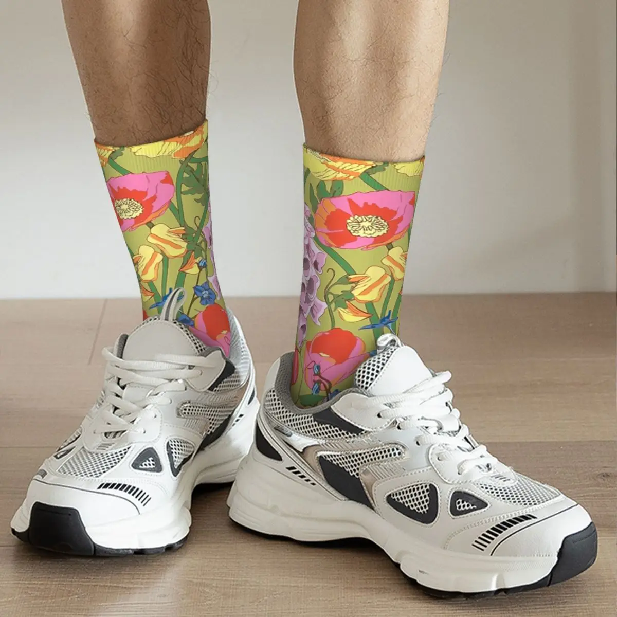 Full Of Vitality Spring Wild Flowers Socks Harajuku Sweat Absorbing Stockings All Season Long Socks for Man Woman Gifts