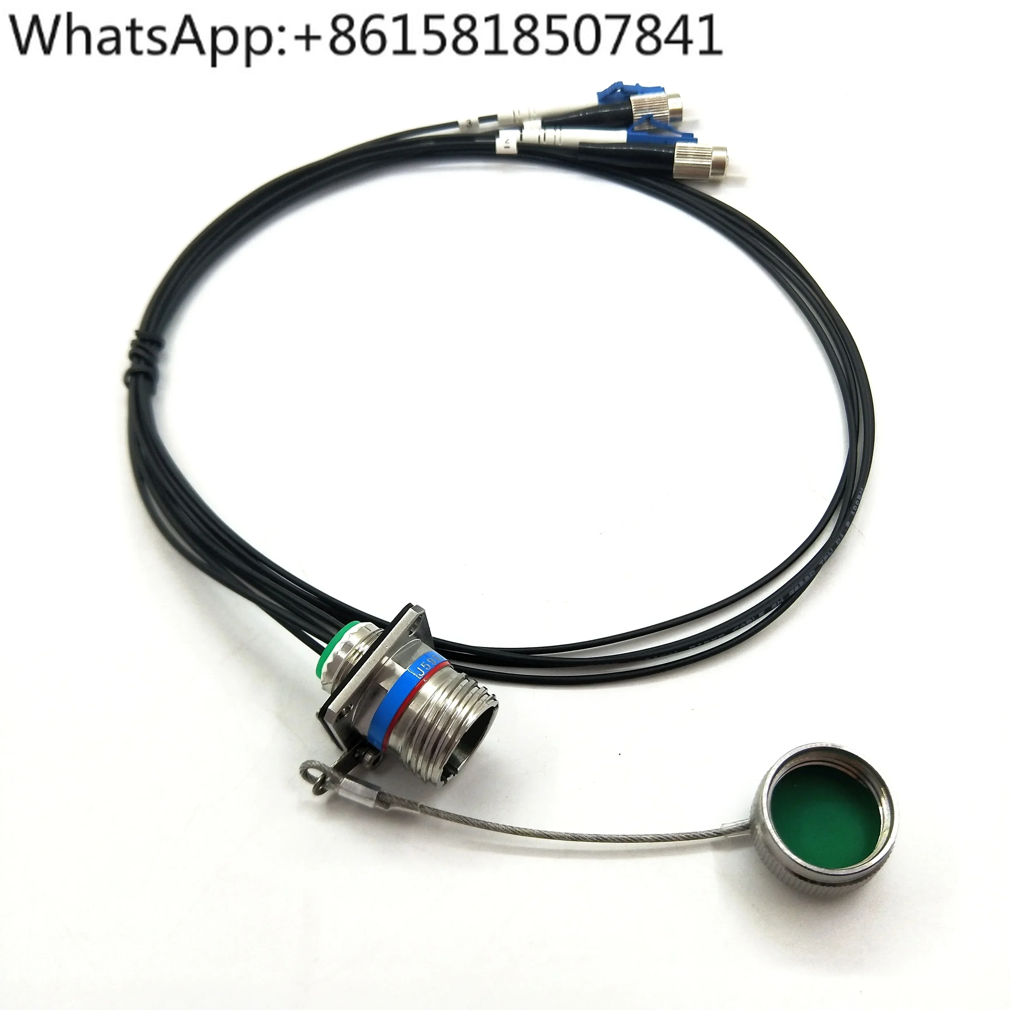 MIL-DTL-38999 Series standard circular connectors Military  4Cores socket fiber optic cable Assembly