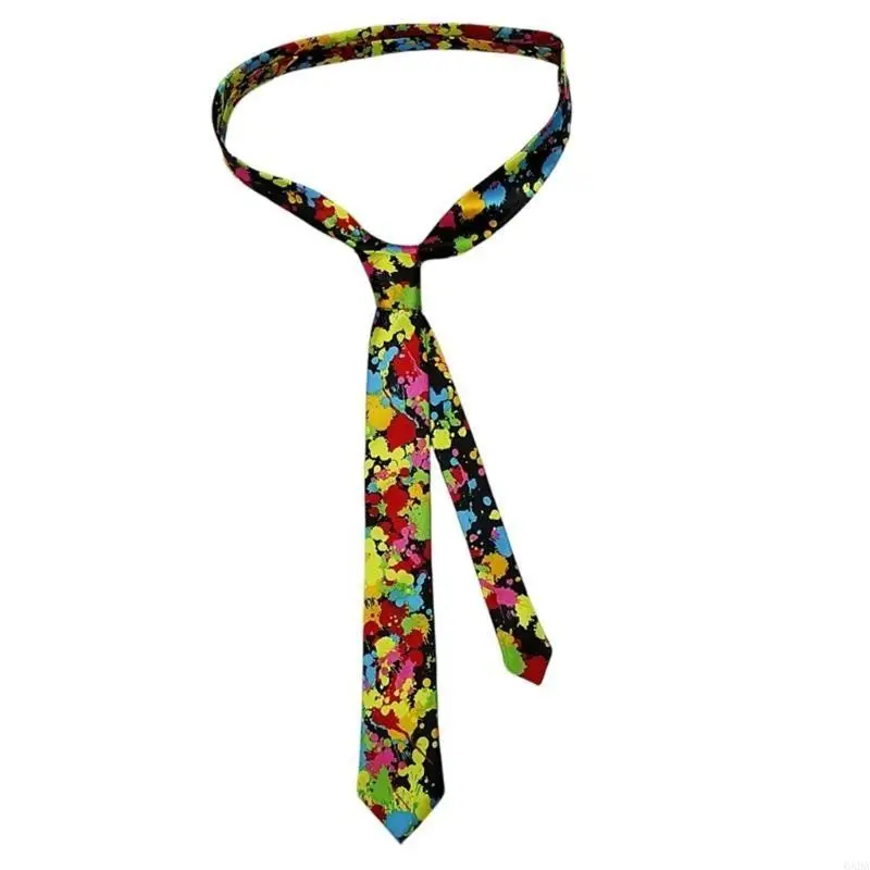 Mens Colorful Music Note Print Neck Tie Narrow Skinny Necktie for Holiday Party 6XDA