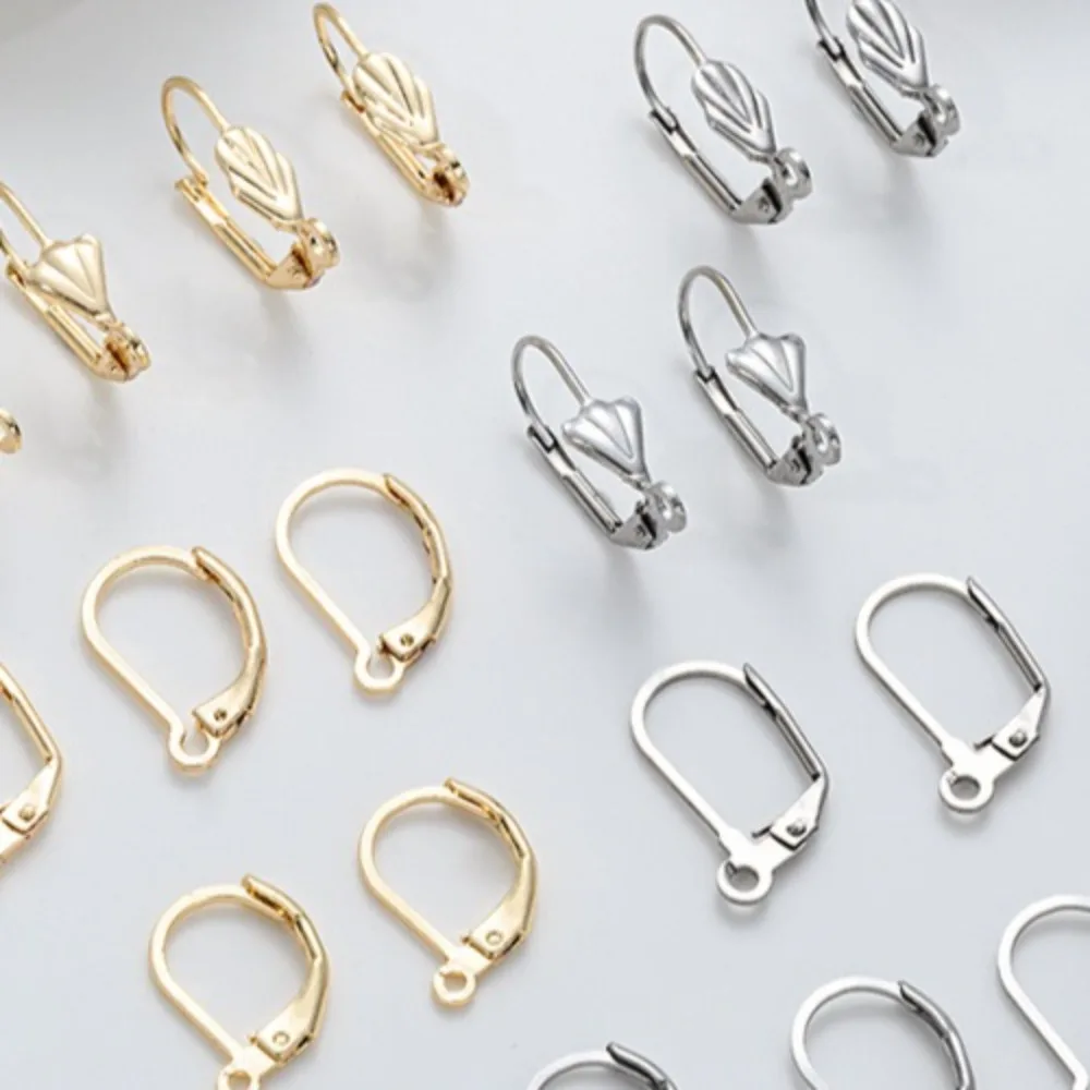 

Титановая стальная пряжка для ушей, французский ушной крючок с подвесными серьгами ручной работы, серьги из нержавеющей стали «сделай сам», аксессуары из материала