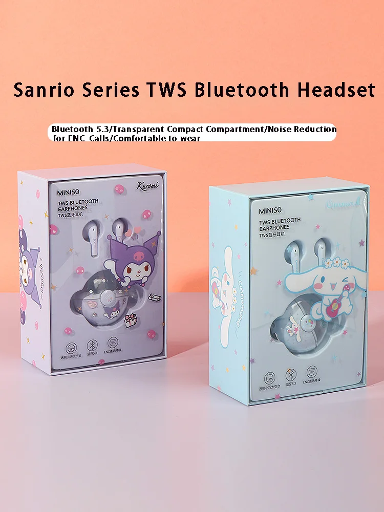 miniso Sanrio Tamagotchi Dog TWS Bluetooth Headset Wireless Cute Cool Lommy Semi-In-Ear