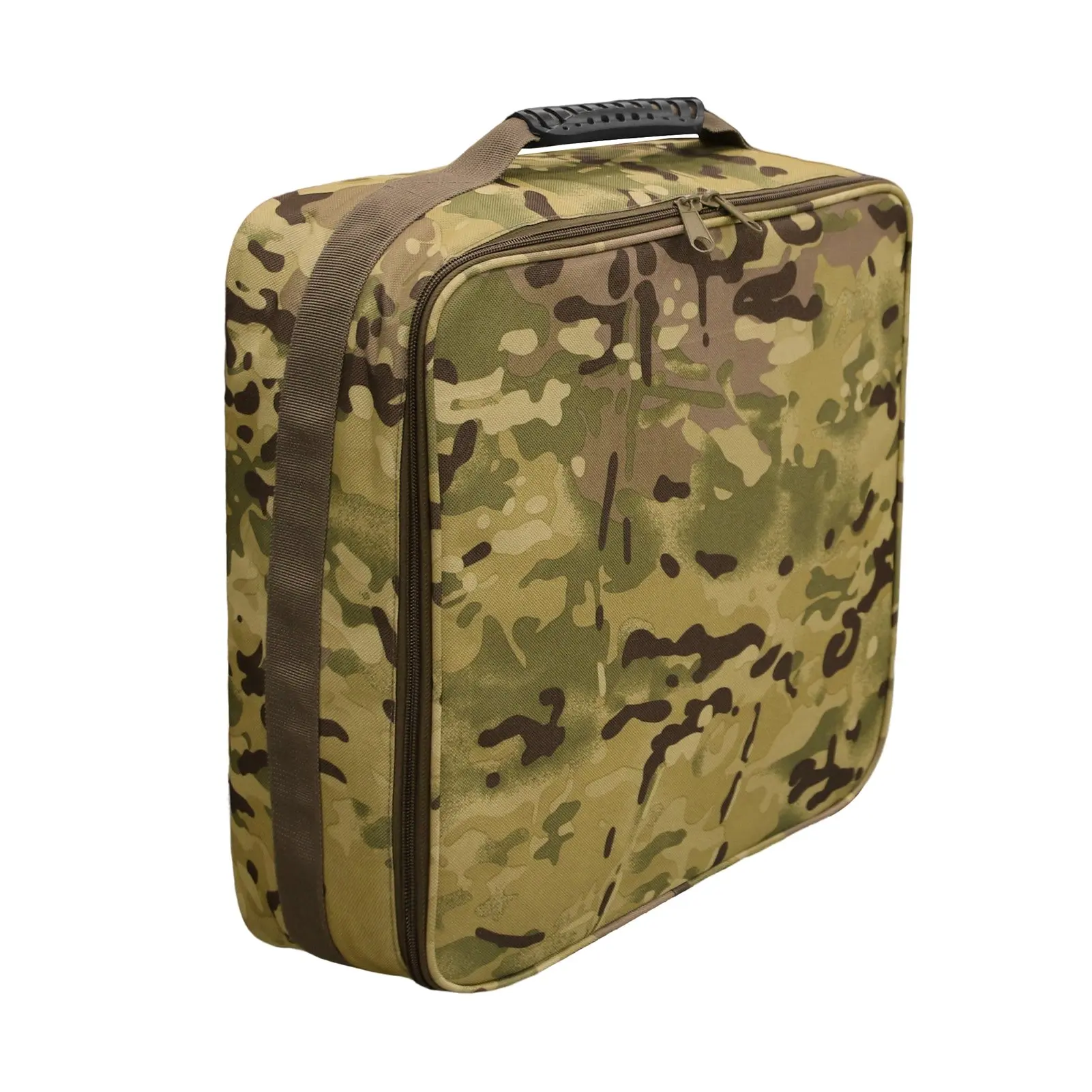 

Handheld Double Zippers Fishing Reel Bag with Adjustable Dividers Large Capacity Carry Tackle Organizer Box Polyester