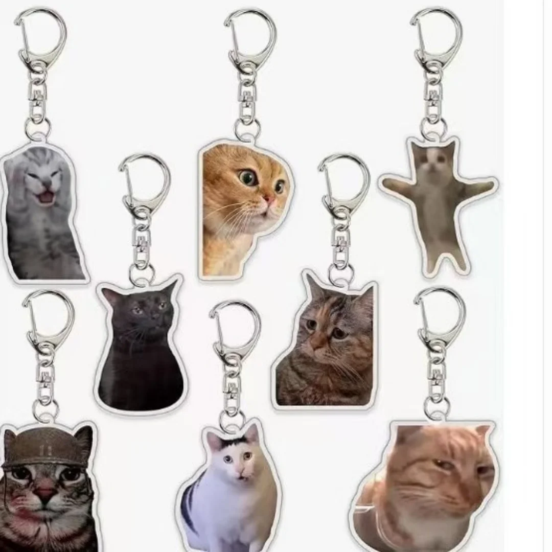 Huh Cat Llavero Meme Llavero Fanny Cat Llavero Gatos parlantes Confuso Gato Pandant Lindo regalo