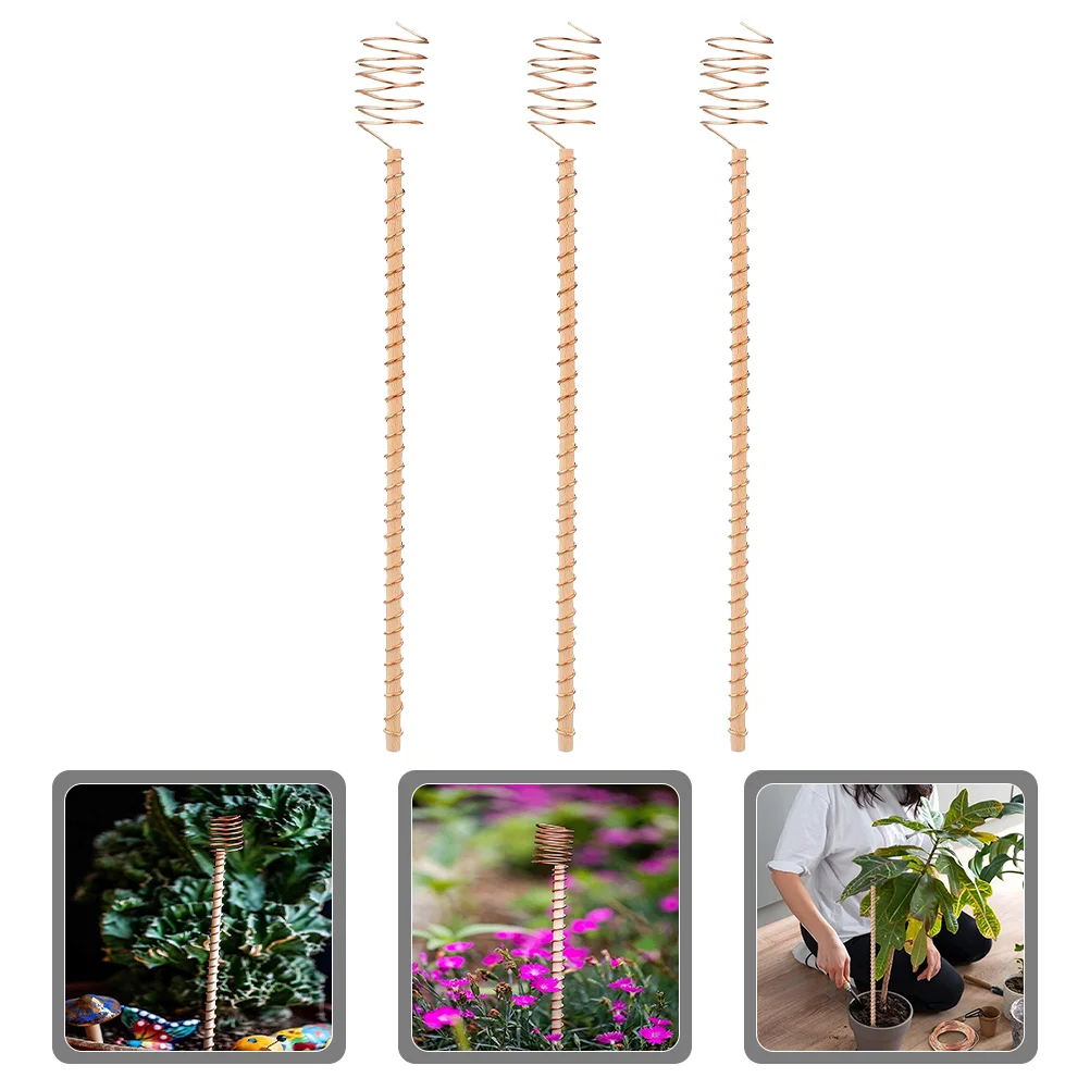 

3 Pcs Electroculture Plant Stakes Copper Wire Antenna for Gardening Solid Bare Planting Plants Ground