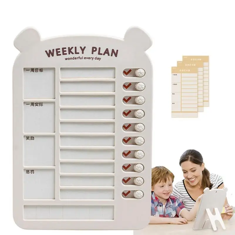 To Do List Board DIY Chore Chart Memo Board To Do Planner Sliding Weekly Plan Checklist Board With 13 Cardstock Weekly Routine