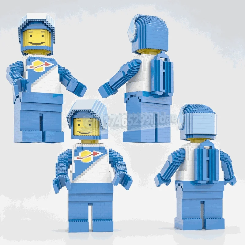 2278PCS Blue White Space Explorer Figure With Detector Building Blocks Futuristic Character Model DIY Assembly Toy Popular Gift