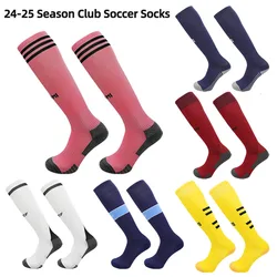 24-25 Season European Football Team Club Styles Kids Adults Soccer Socks Boys Long Knee High Towel Bottom Sports Sock