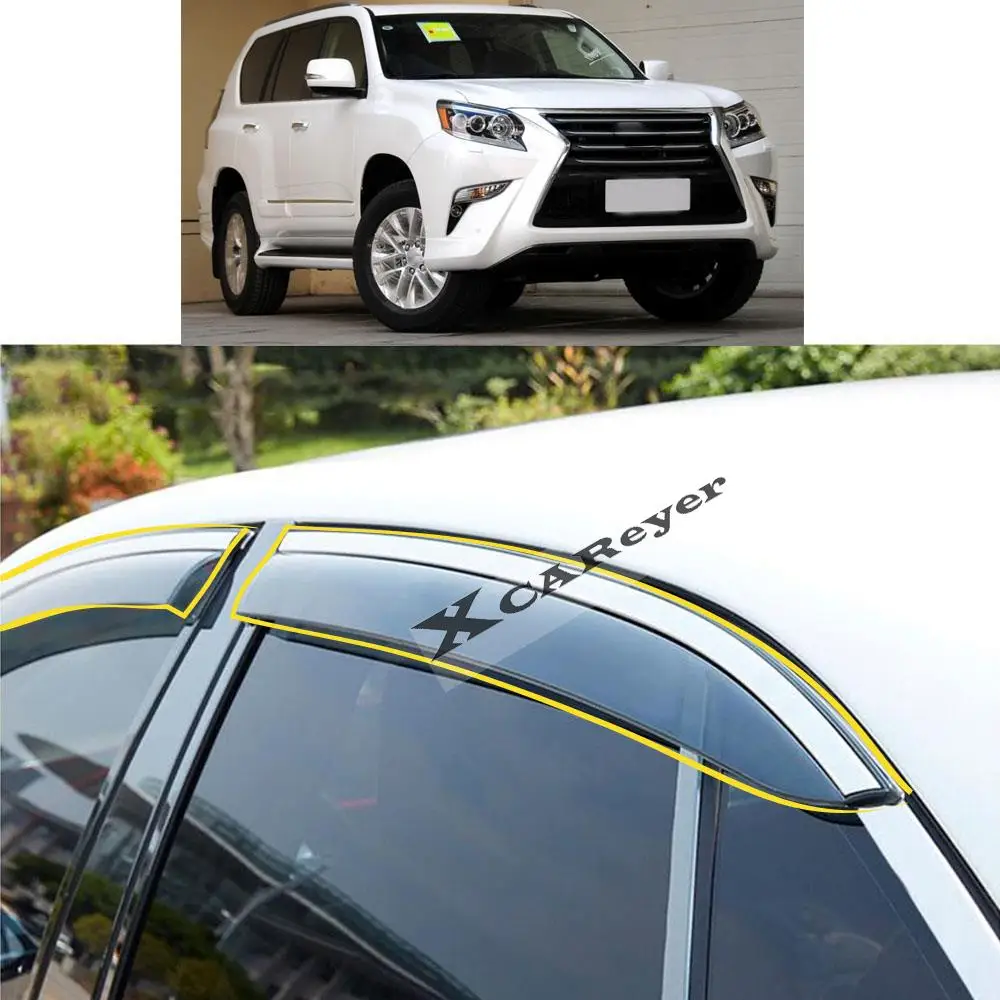 For Lexus GX (J150) GX400 GX460 GX470 2009 2010-2015 2016 Car Sticker Plastic Window Glass Wind Visor Rain/Sun Guard Vent