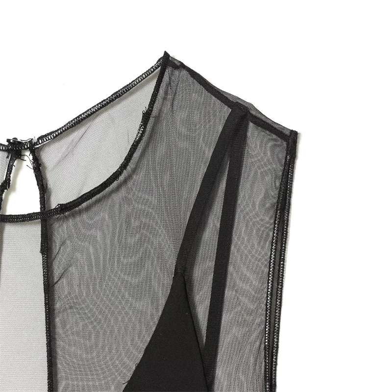 Elegante tubino nero trasparente per donna High-Street Chic Autunno/Inverno 2025 Nuova collezione Alla moda ed elegante