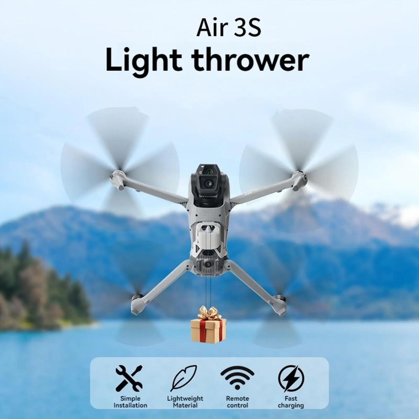 

Airdrop Payload Release for DJI Air 3S Gift Delivery System Remote Control Dropper Wedding Ring Bait Thrower Drone Accessories