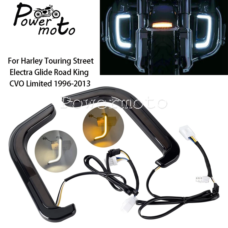 Motorcycle LED Fairing Turn Signals Light Running Lamp For Harley Touring Electra Street Glide Road King CVO Limited 1996-2013