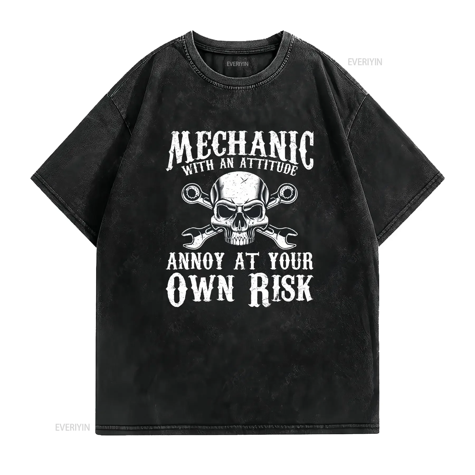 Mechanic T shirt SweaT Funny gift auto tee s for mechanics vintage Washed Breathable Unisex streetwear graphic homme