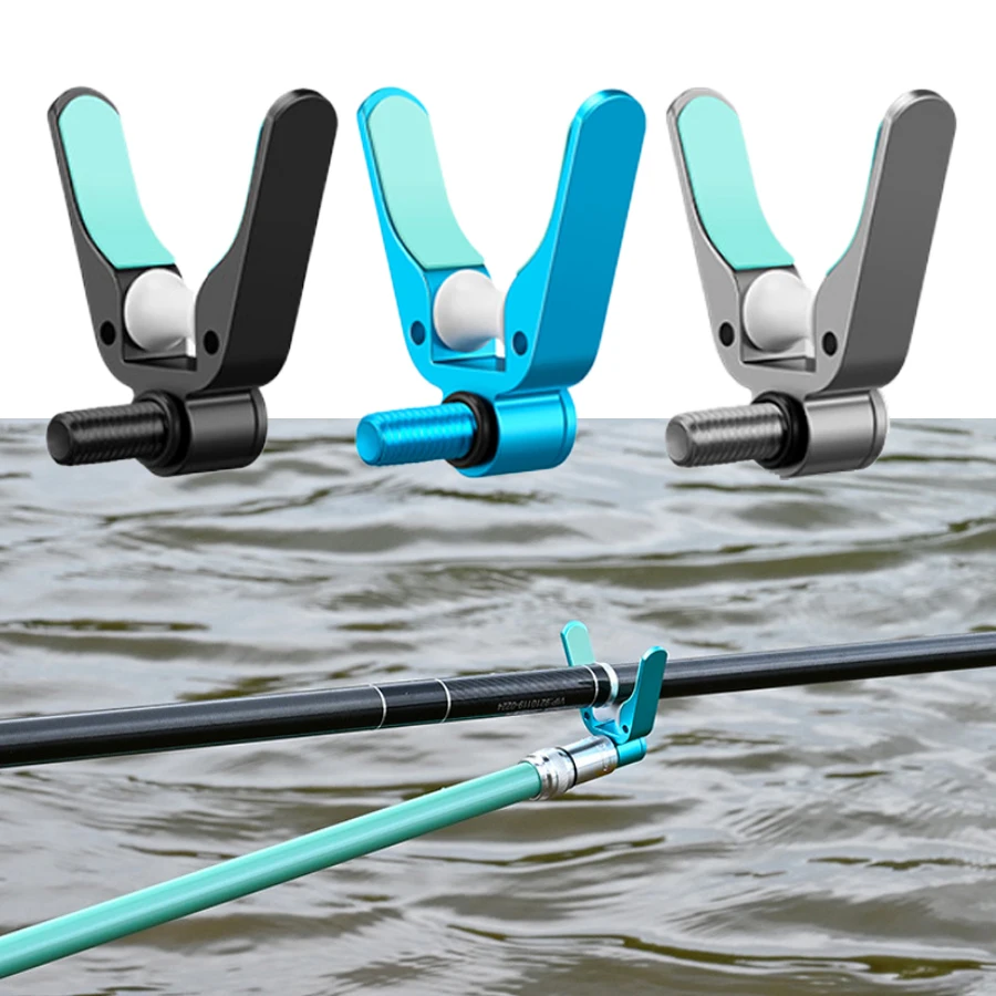 1pc Aluminum Alloy Carp Fishing Rod Rest Head Gripper Holder with Screw Thread, Non-Slip Grip Base -  Protect Fishing Rod