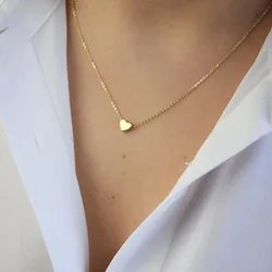 Nowy minimalistyczny obojczyka naszyjniki dla kobiet małe serce miłość naszyjniki Dainty biżuteria plaża lato Collares Bijoux