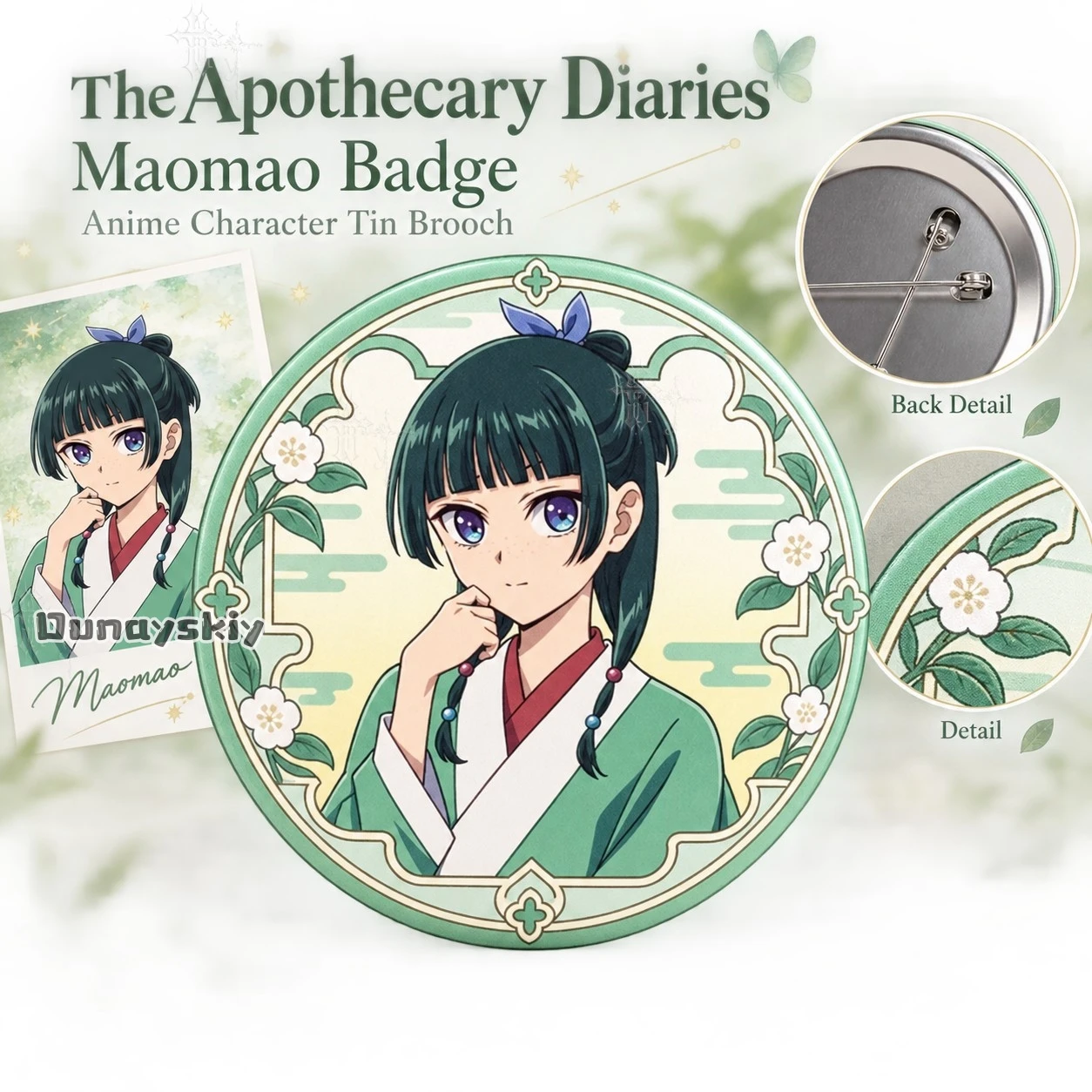 The Apothecary Diaries Maomao Badge Anime Character Tin Brooch Comic Con Collect Pin Decor Badge Fan Merchandise Gift Small cos