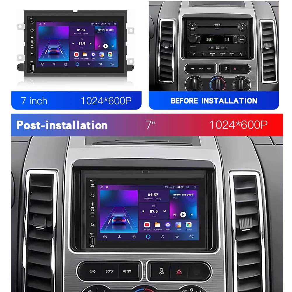 BINGFAN 7 inch for Ford F150 2009-2013 Wireless CarPlay Android Auto Car Radio Multimedia Player GPS WIFI Touch Screen